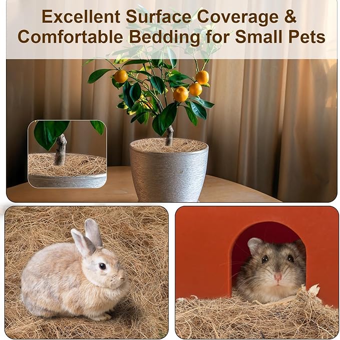 Sukh 3PCS Coconut Fiber for Bird Nest - Canary Nesting Material Coconut Bird Nest Finch Coconut Fiber Loose Bedding Substrate for Laying Eggs,Resting Materials for Birds, Hummingbird Parakeet