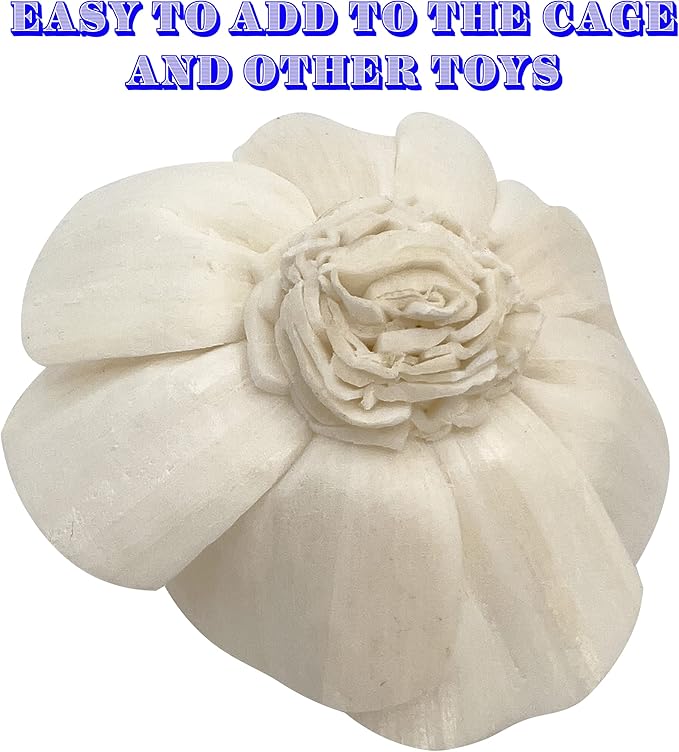 by M&M 5175 Sola Shred Roses - Handmade Sola Wood Shreddable Foot Toys, Lightweight, Lots of Thin Wood Layers, Delightfully Fun for Small to Med Size Pet Bird Species