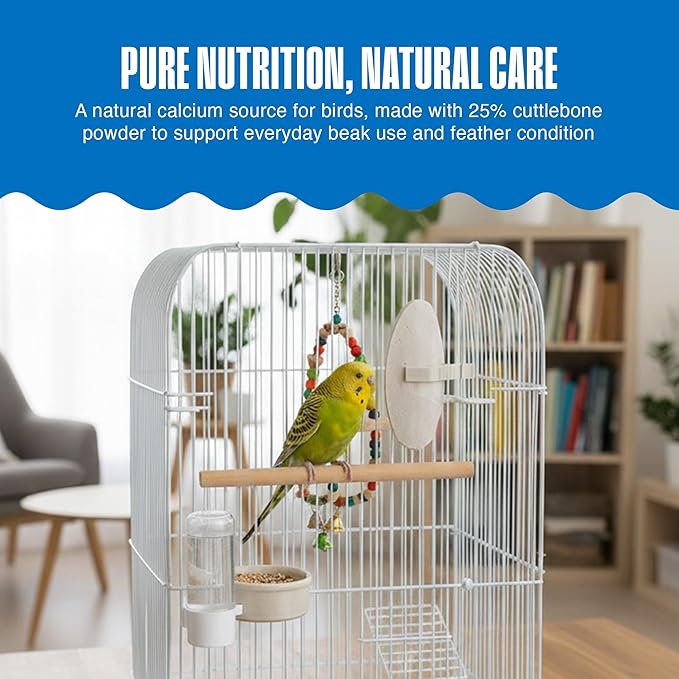 Penn-Plax Bird-Life E-Cuttlebone Original, 1 Pk (2 Counts) - Durable, Less Brittle Cuttlebones Enriched with Omega 3, Honey & Vitamin B1 - Easy Mounting, Cage Clip - Great for All Bird Sizes - White