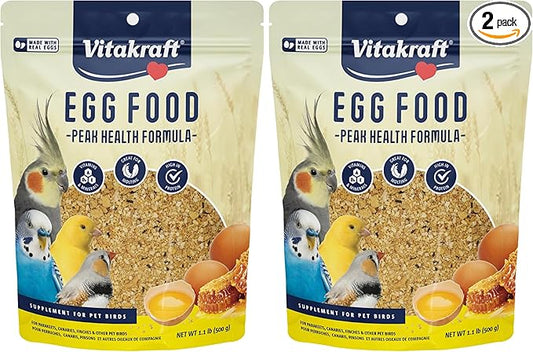 Vitakraft VitaSmart Egg Food for Birds - Daily Supplement for Parrots,Parakeets,Cockatiels,and Canaries - Bird Calcium Supplement 1.1 Pound,(Pack of 2)