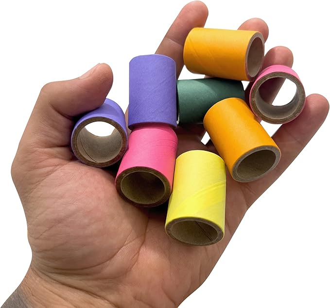 8011 PK20 1.5 Inch Mini Tube Donuts - Compressed Cardboard Shreddable Bird Foot Toys, Classic Foraging Toy, Lots of Shreddable Paper Layers, Fun for Small to Med Size Pet