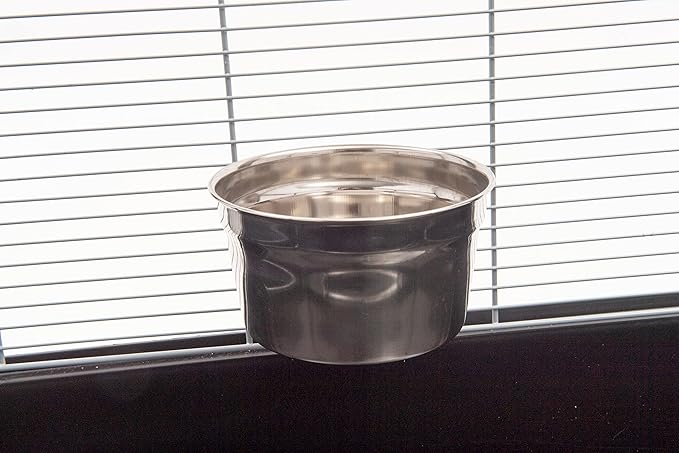 Lixit Quick Lock Cage Bowls for Small Animals and Birds. (20oz, Stainless)