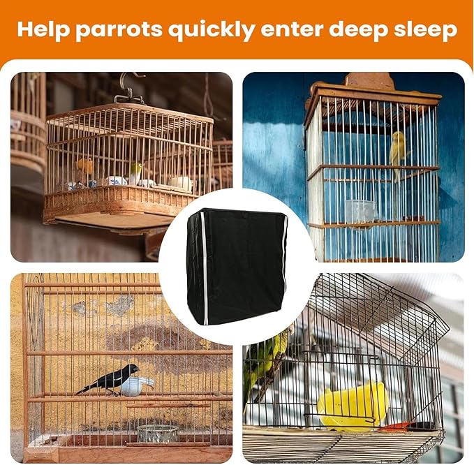 Parrot Cage Guard – Large Night Cover Shield, Sturdy Oxford Cloth, Noise Reduction Crate Blanket, Zipper Access Flap | Animal Cage Cover for, Small Bird, Parakeet, Macaw, Home Indoor Aviary
