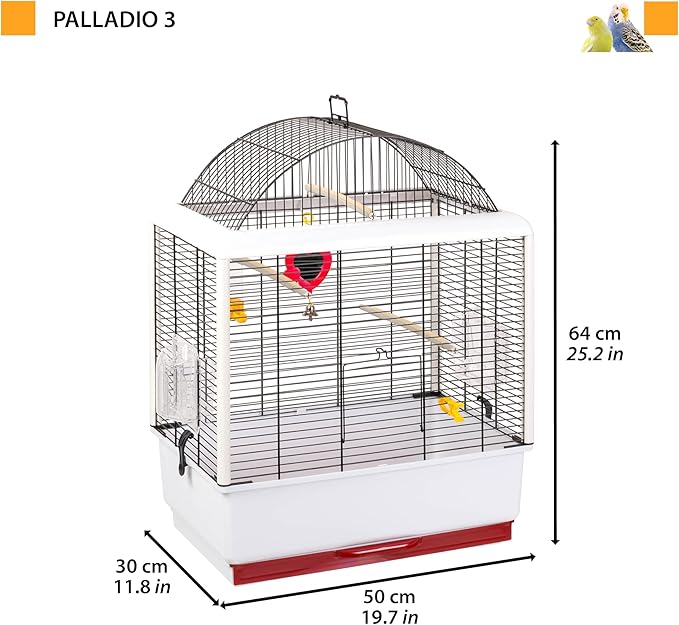 Ferplast Palladio 3 Bird Cage, 49 x 30 x 64 cm, Black