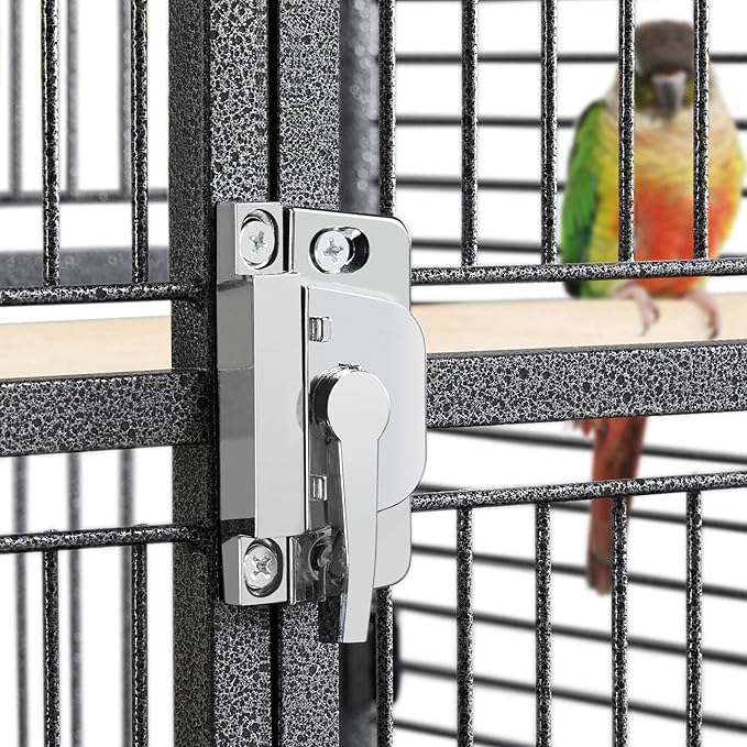 Topeakmart 61.5-inch Wrought Iron Selection Play Top Large Parrot Bird Cage, Black