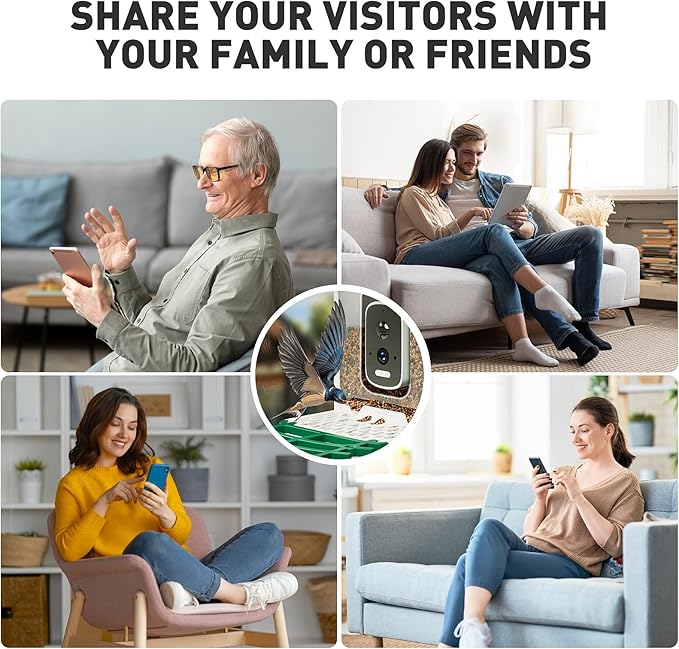 Smart Bird Feeder with Camera Solar Powered, 2.5K HD AI Identify Species, Smart Bird House with Cam, Auto Capture Animal Videos, Instant Notifications, Gift for Animal Lovers and Mom Dad (Green)