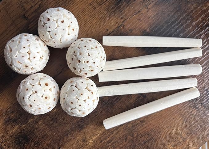 Mini Sola Wood Bird Toy Bunde -Sola Balls & Sola Logs, Shreddable Chew Toys, Foot Toys, Perfect for Small Birds - 10 piece Set (Mini)