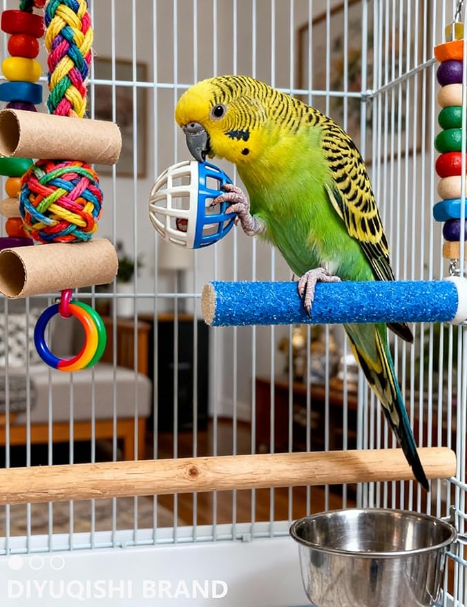 23-Pack Bird Toys for Parrots – Colorful Bells & Woven Balls for Fun Exercise & Mental Stimulation, Fits Small to Large Birds (1.6'' - 2.8'')