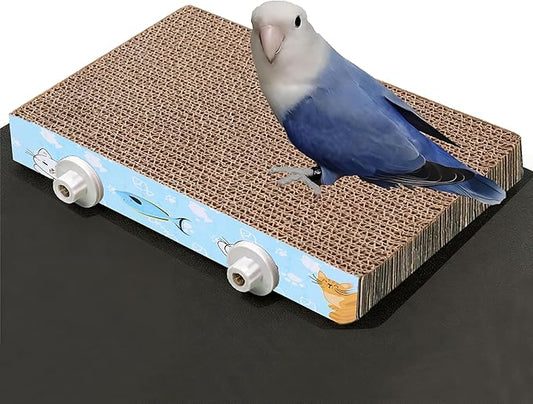 12.4in Large Paper Bird Toys, Bird Platform, Parrot Toy, Help Birds Clean Beak, Release Stress, Reduce Boredom - Suitable for Macaws, Small Parakeets, and Other Small to Medium-Sized Pet Birds