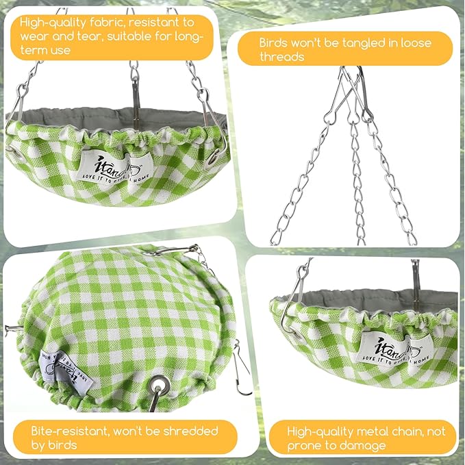 Hanging Bird Bed for Parakeet Bird Bed for Cage Waterproof Birds Hammock Swing Nest Parakeet Beds Nest for Conures Budgies Lovebirds Canary Finch Small Parrots