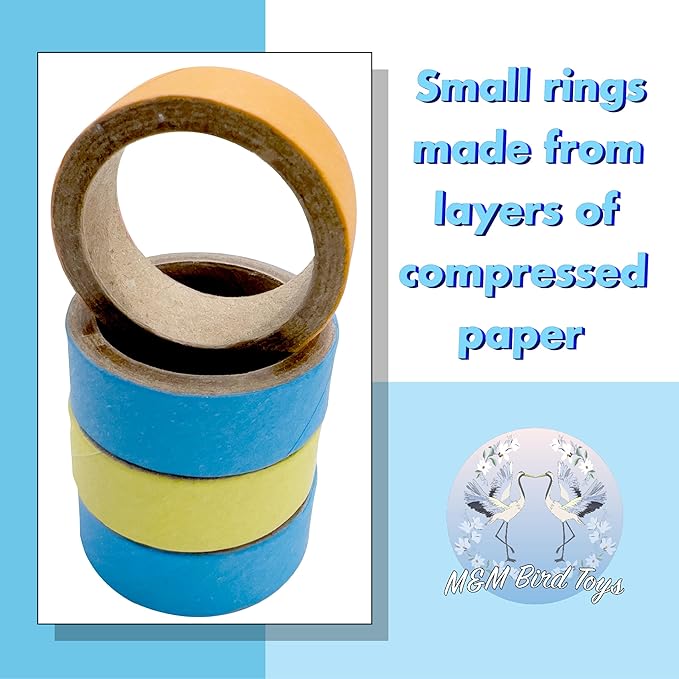 8007 Pk20 1 Inch Ring Donut - Classic Compressed Cardboard Chewable Bird Foot Toys, Easy for Pets to Grab and Chew, Great for Small Size Birds Cockatiels Budgies