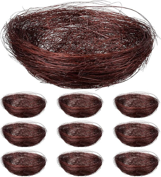 BESPORTBLE Handmade Bird Nests Birds Nests Artificial Bird Nests Birds Perching Nest Rattan Birds Nest Crafts Handmade Natural Easter Birds Nest 10 Pcs
