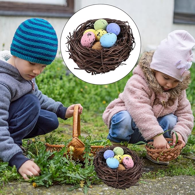 Yardwe 2pcs Easter Bird Nest Eggs Festive Decor for Easter Parties Spring Celebrations and Home Decoration Adorable Candy and Lightweight Items