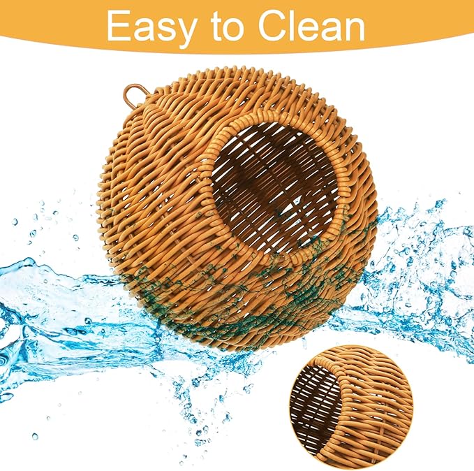 ZENFUN Steel Frame Bird Nest for Cage, Washable Small Bird Bed Chewproof with Plush Pad, Hammock Hideout Lay Eggs Parakeet Nest Sleep, Parakeet Warm Bed House Hut for Lovebird, Canary, Budgie, Finch