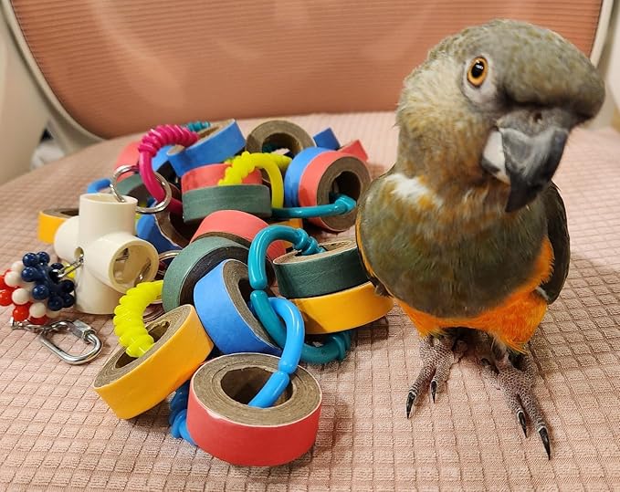 LWINGFLYER Bird Toys,Parrots Durable Cardboard Chewing Shredding Foraging for Medium & Large Parrot African Greys Cockatoos Amazons Mini Macaws
