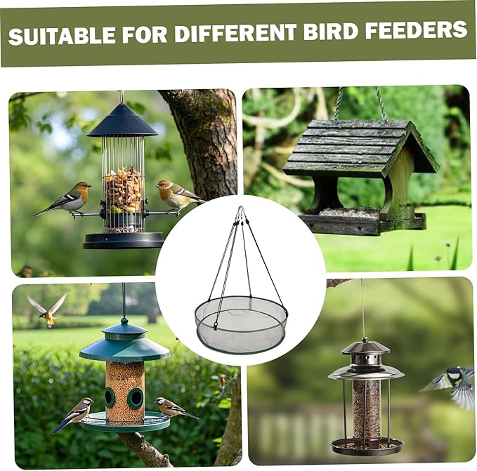 Bird Seed Catcher Tray Feeder 2 Pcs 20 Inch Mesh Hanging Bird Feeders for Outdoor Garden Use