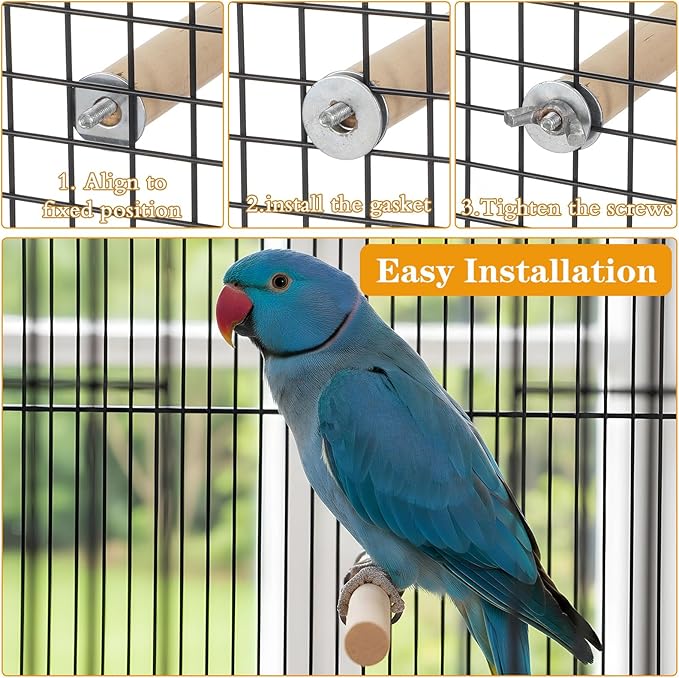 5-Pack Bird Cage Perch,Natural Wood Bird Cage Perch,Birds Perches for Cages with Assorted Sizes (10–30 cm) for Parakeets, Cockatiels, Budgies,Chewable Climbing Sticks for Foot Exercise