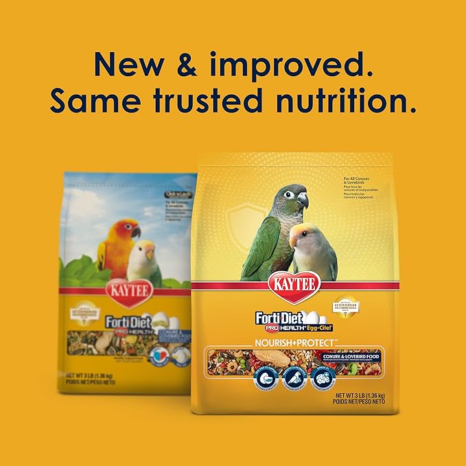 Kaytee Forti-Diet Pro Health Egg-Cite Pet Conure & Lovebird Food, 3 Pound