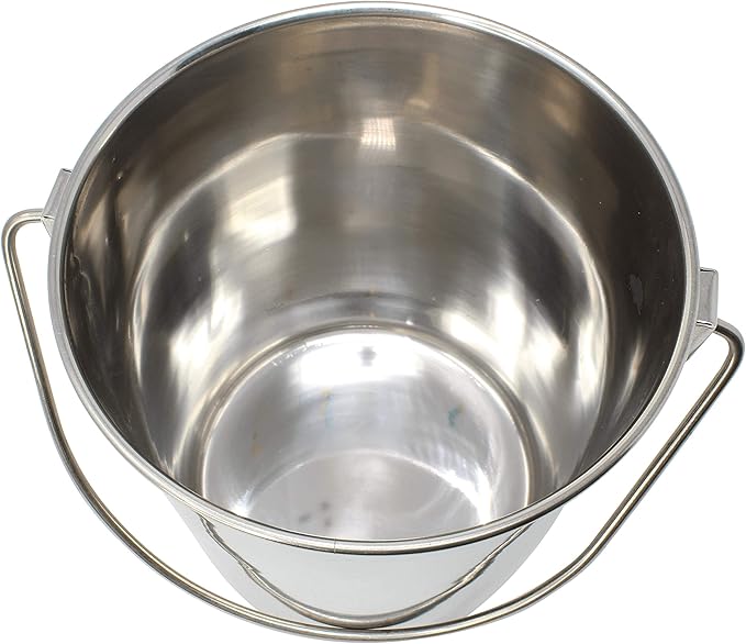 800100 2 Quart Stainless Steel Pail Bonka Bird Toys Durable Shiny Pets Food Water Liquid Treat Feed