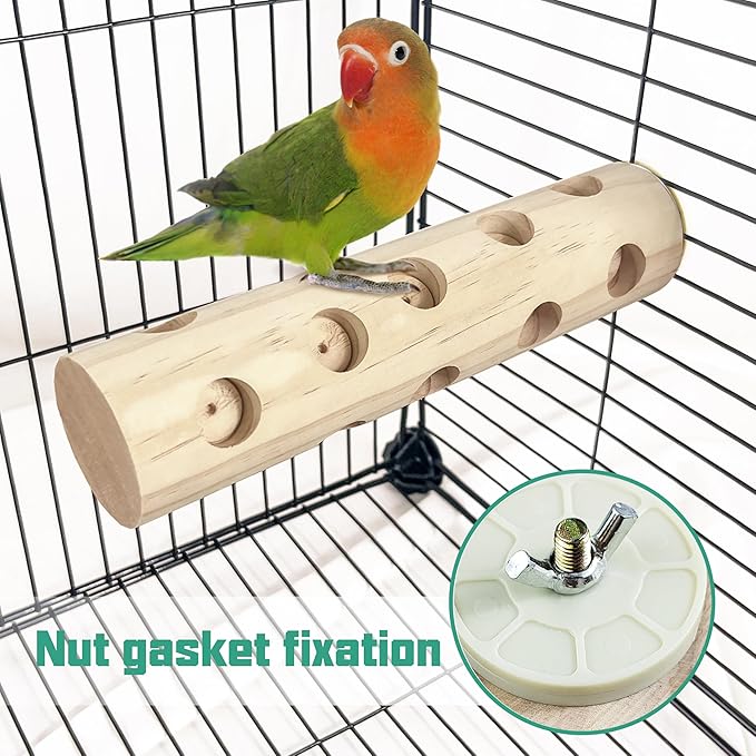 Natural Bird Wooden Block Chewing Toy,Parakeet Toys, Bird Cage Accessories for Hamster Cockatiels Conures Budgie