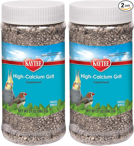 Kaytee Hi-Calcium Grit for Small Birds - Jar 21 oz (Pack of 2)