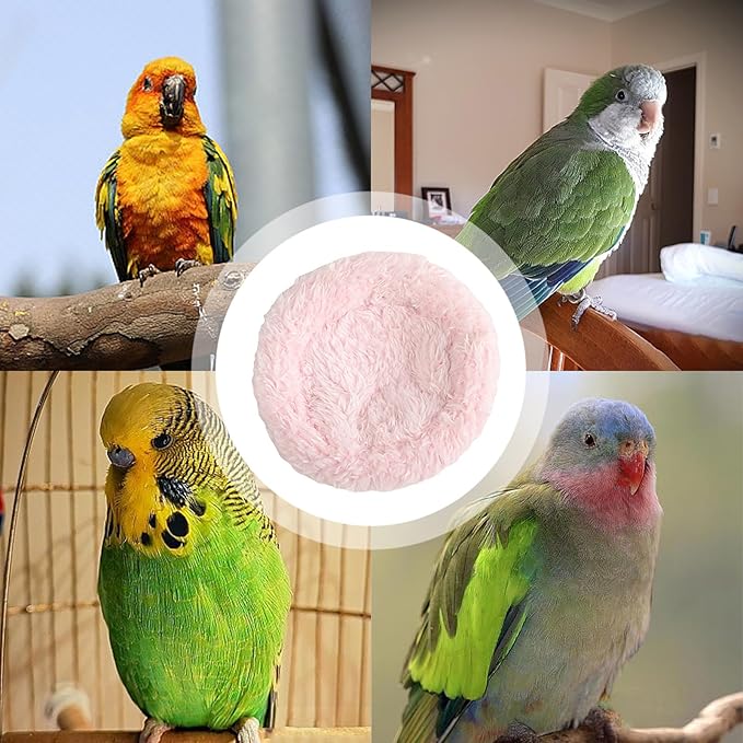 Bird Cotton Nest, 4.33in Bird Sleeping Tool with Thickened Edge Shell Parrot Warm Nest Mat Warm Pad for Lovebirds, Budgies, Parakeets, Cockatiels Medium Size Bird Accessories