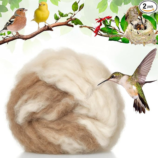 Hummingbird Nesters Bird Nesting Material Holder for Wild Birds Humming Bird House Materials Gifts for Bird Watching Nature Lovers Refillable Outdoor Bird Station (Wool Nesting Material)