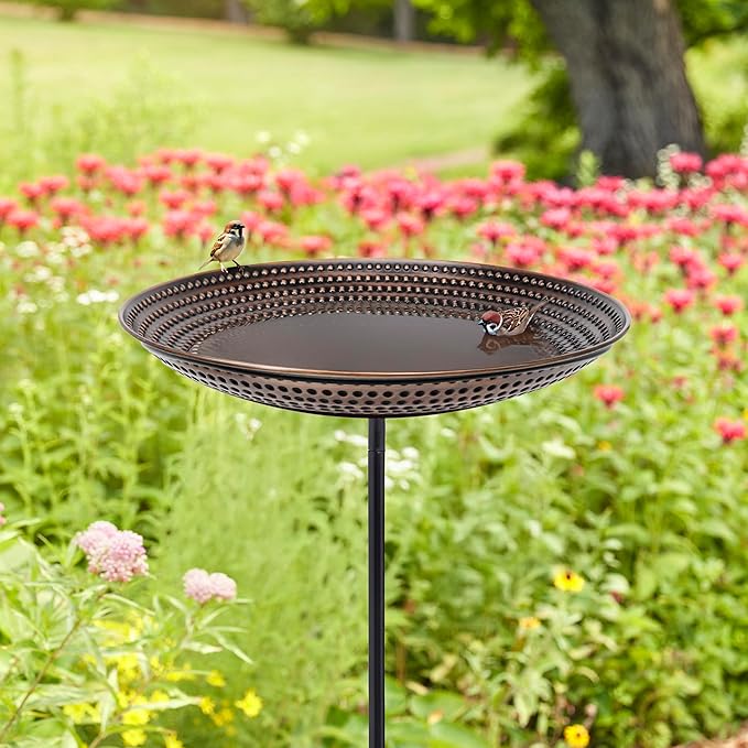 Good Directions Bronze Finish Bird Bath on Garden Pole 18"