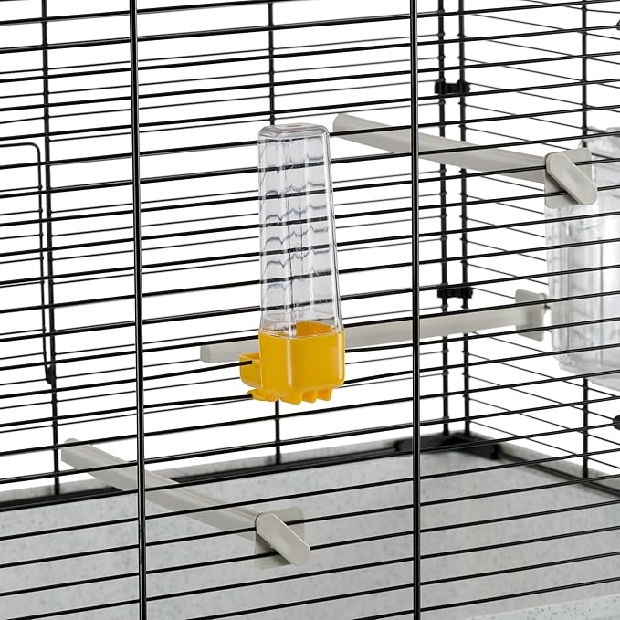 Ferplast Bird Cage Piano 4, Canary Cages, Small Bird Cage, with Bird Feeders, Bird Drinker Water Dispenser, 59 x 33 x h 55 cm, with Accessories, Removable Tray