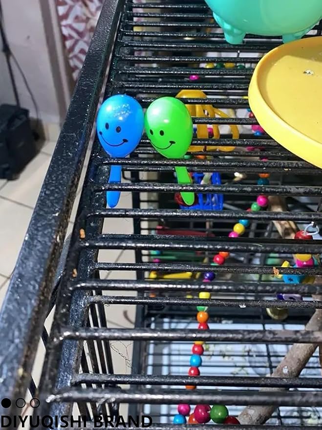 10-Pack Bird Toys for Parrots – Natural Rattan & Plastic Bell Balls – Safe, Fun Cage Decor & Foot Exercise (1.5'' - 5.5'')
