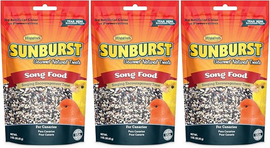 Higgins 3 Pack of Sunburst Song Food Singing Encouragement Treats for Canaries, 3 Ounces Each