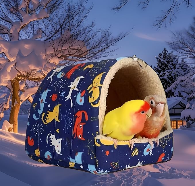 Bird Nest Plush Snuggle Hanging Hammock Bird Cave Parrot Sleeping Bed Shed Hut Hanging Tent for Hamster Parrot Macaw Budgies Parakeet Cockatiels Lovebird-Kitten