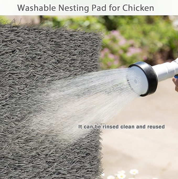 PINVNBY 6 Pcs Artificial Chicken Coop Nesting Pads,12"x12" Washable Chicken Nest Box Liners Hen Laying Mats Fake Grass Synthetic Turf Mat for Chicken Coop Pet Garden Lawn Indoor Outdoor(Gray)
