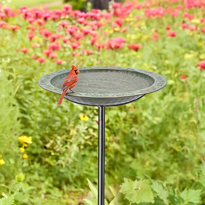 Good Directions Blue Verde Bird Bath on Garden Pole 13'