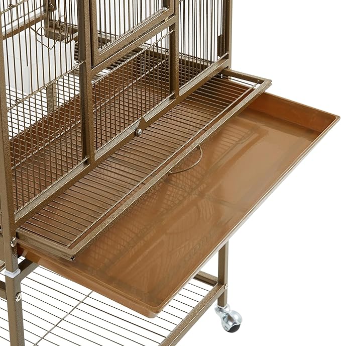 Topeakmart 53.5inch Large Bird Cage Metal Mobile Parrot Cage for Canary Pacific Parrotlet Lovebird Budgie Caique Senegal Green-cheeked Conure, Palmer Green