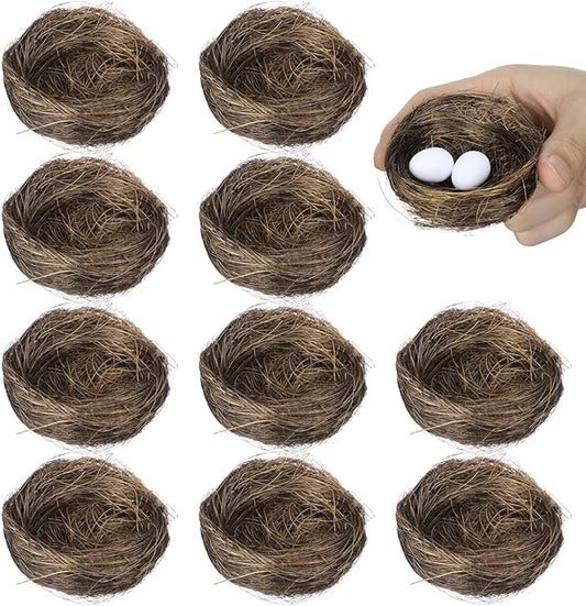 Milisten 16pcs Simulated Bird Nest Mini Artificial Bird Nest Fake Ornament for Christmas Tree Decor Wedding House Home Crafts Garden Moss Easter Party Decor