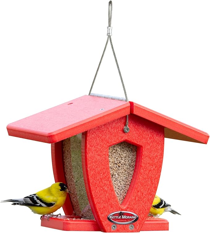Kettle Moraine Recycled Mini Moraine Hopper Feeder (Red/Red)