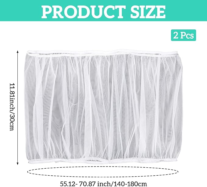 2 Pcs Bird Cage Cover Universal Bird Cage Seed Catcher, Breathable Nylon Mesh Net Cover Adjustable Soft Airy Cages Net Stretchy Skirt for Round Square Cages