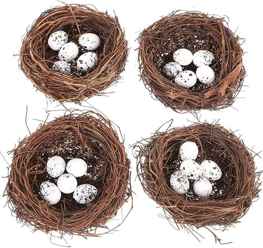 Toddmomy DIY Craft Mini Nest Set Pastel Easter Egg Decorations Bird Nest Ornament