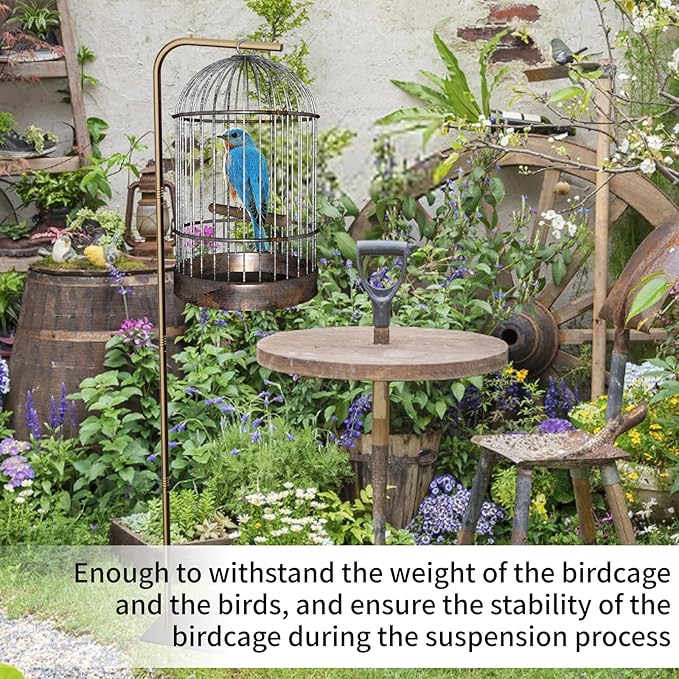 TBTFW 67 Inch High Hanging Bird Cage, Bird Cage Stand, Feeder Stand with Base, Suitable for Hanging Various Types of Birdcages(Weight Limit: Within 35 Pounds)