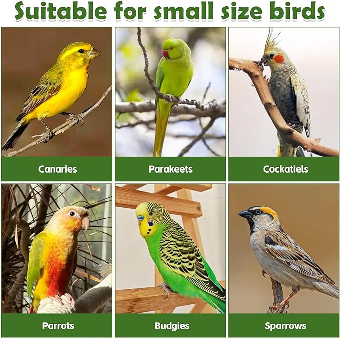 kathson 2Pcs Natural Cork Bird Perch Stand Platform Small Birds Thicken Wooden Rectangle Stand Perch Parakeet Chewing Toy Cage Accessories for Lovebirds Cockatiels Conures(Double Screw, 0.8 in Thick)