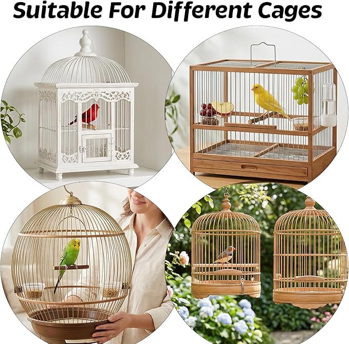 2Pcs Bird Cage Seed Catcher, Adjustable Bird Cage Skirt Cover, White Stretchy Birds Cages Netting for Round Square Parrot Parakeet Macaw African Cages