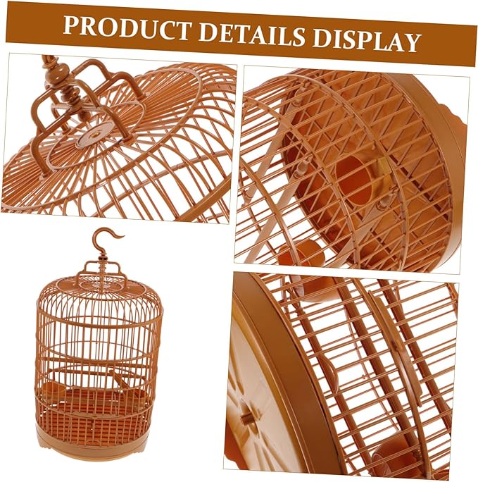 POPETPOP 1set Round Plastic Bird Cage for Parrots Cockatiels Lovebirds Easy Spacious Design for Pet Birds and Decorative Cage