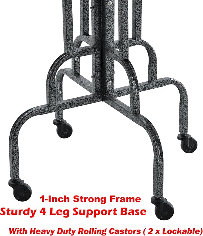 Elegant and Strong Durable Wrought Iron Parrot Bird Play Gym Ground Rolling Stand with Metal Climbing Play Ladder Easy Clean Removable Metal Pan Toy Hook Included
