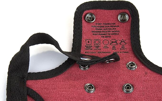 DOWN UNDER OUTDOORS Medium-Large Chicken Saddle with Adjustable Straps, Chicken Apron, Poultry Saver, Pet Supplies, Including Shoulder Cover (Burgundy)