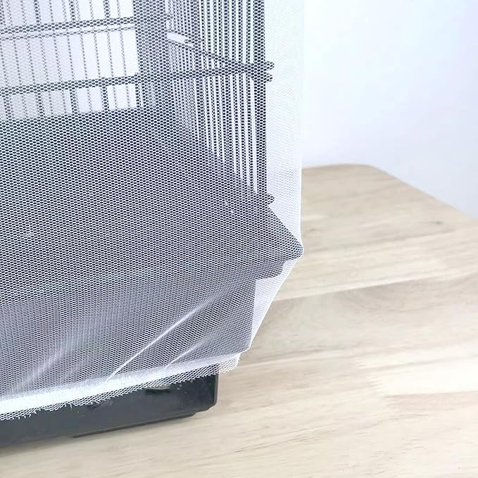 Birdcages Mesh Net Skirt Cover Reusable Stretchy Bird Cage Seed Catcher (31 x 67 inch)