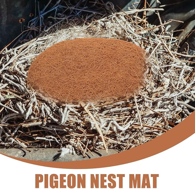 Mipcase Replaceable Pigeon Nest Cushion 8.46In Natural Coconut Fiber Breathable Bird Breeding Mat for Small Birds Parrot Dovecote Accessories