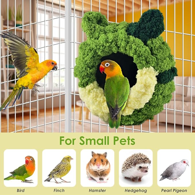 KATUMO Bird Nest, Small Sun Conure Breeding House Parrotlet Snuggle Hut Lovebird Bed for Conure, Lovebird, Zebra Finch, Loriculus, Hamster and Other Small Birds (Less Than 5 inches Long)