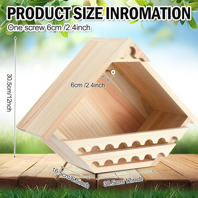 DoubleFill 2 Pcs Cedar Dove Nesting Box Bird House Outdoor Wood Triangular Opening Bird Box House for Doves Nesting and Roosting Platform Garden Decoration