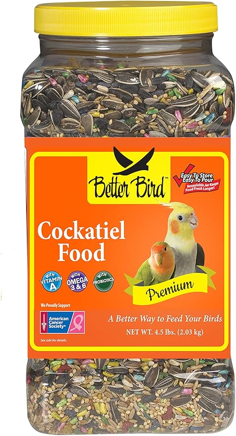 Better Bird, Premium Cockatiel Food, 4.5 lb Jar
